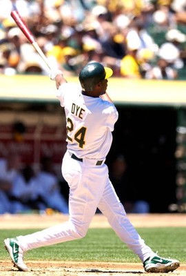 Jermaine Dye Oakland Athletics bats v the Toronto Blue Jays at a M- 2004 Photo 8