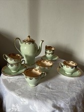 VINTAGE WELLINGTON CHINA Tea Set- J.H.C & CO LONGTON  -7599 PALE GREEN PINK GOLD