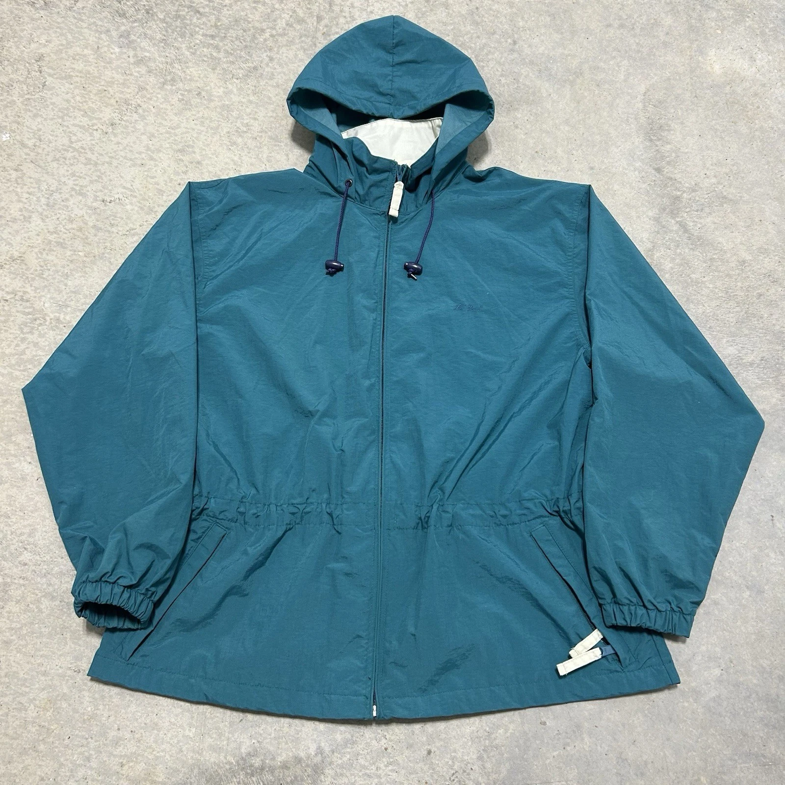 Vintage LL Bean Anorak Windbreaker Packable Jacket Green Size L