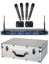 VocoPro Rechargeable 4-Channel UHF Wireless Microphone System - UHF58059