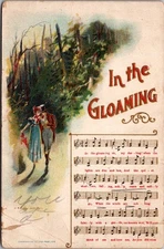 In The Gloaming Song Postcard Couple Walking Woods Embossed Nash 1909 Posted