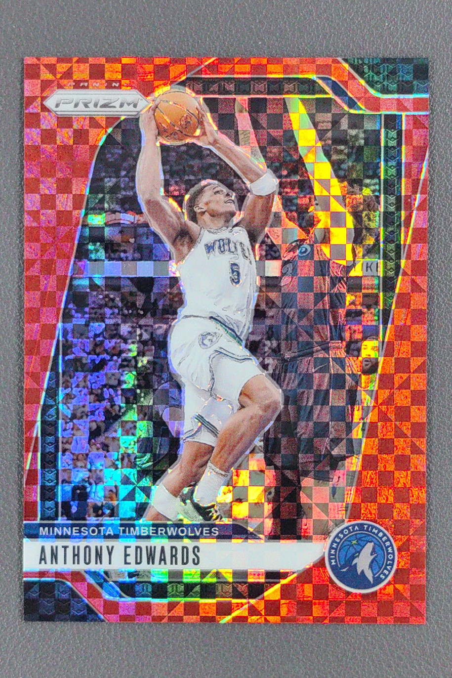 2024-25 Panini Prizm Anthony Edwards Red Power /75 #100 Timberwolves