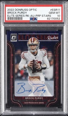 2022 PANINI DONRUSS OPTIC THE ELITE SERIES ROOKIES BROCK PURDY 14/25 PSA 10
