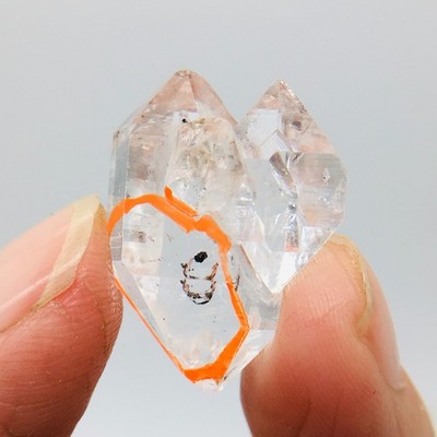 TOP Natural Herkimer diamond crystal  moving water quicksand  drop enhydro 5.29G