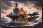 999 Fine Gold Bar 1/1000 oz Aircraft Carrier Battleship Military Bullion COA