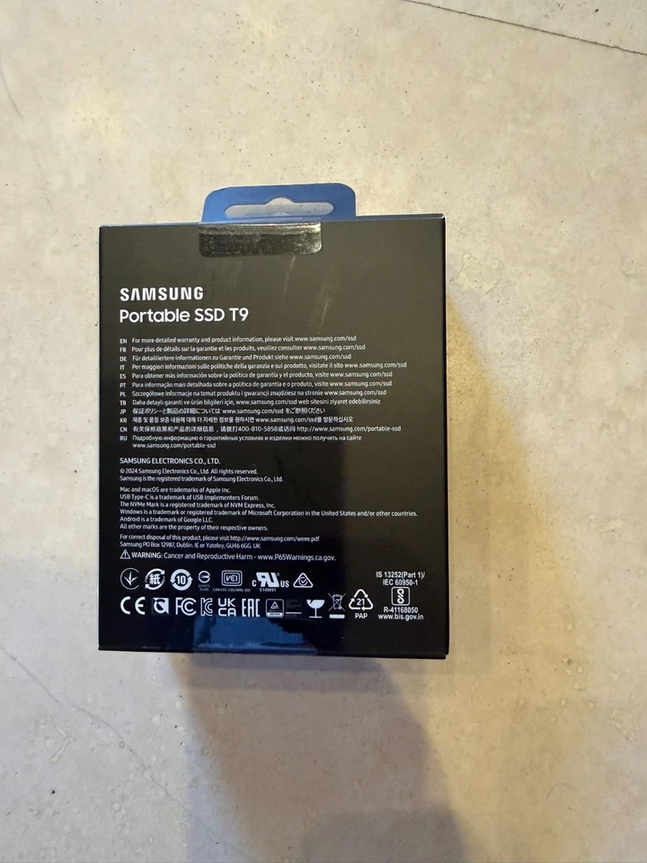 Samsung T9 4TB 2GB/s Portable External SSD HDD Black (MU-PG4T0B/AM) PC/Mac *NEW* - Image 3 of 3