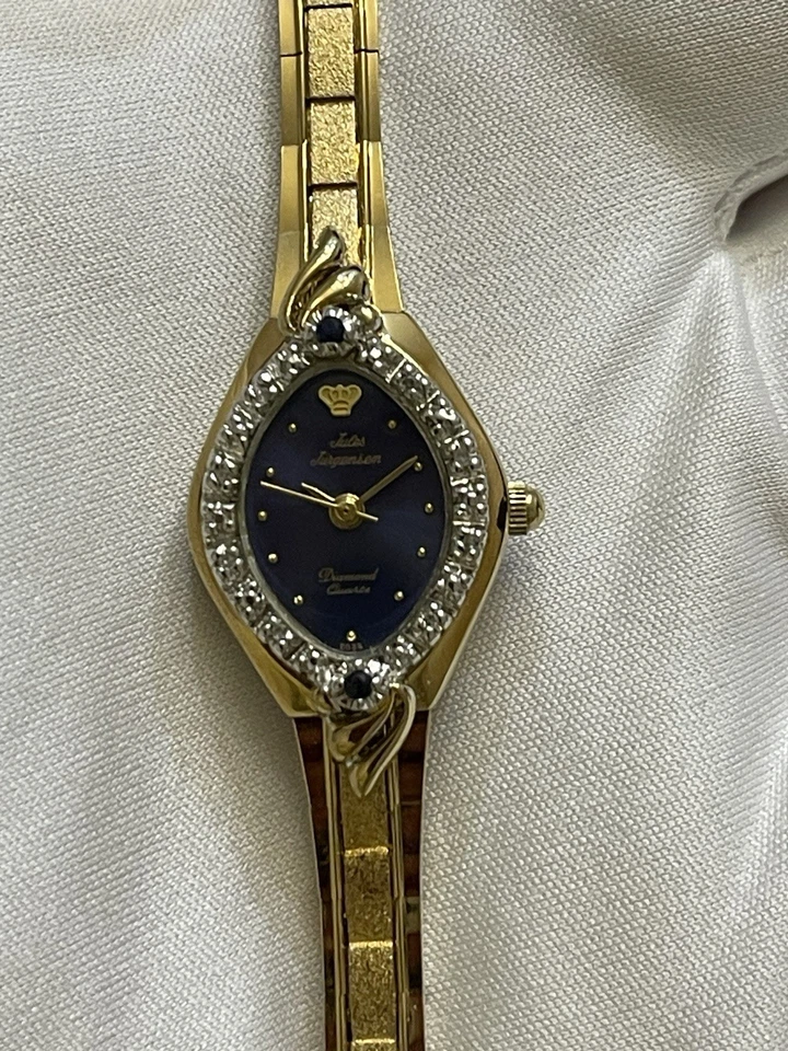 Vintage Jules Jurgensen Gold Watch Genuine Sapphires And Diamonds Swiss Made - Image 4 of 4
