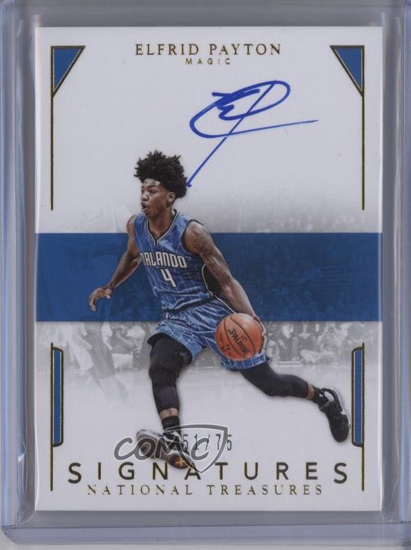 Elfrid Payton #S-EPT Basketball Cards 2015 Panini National Treasures Signatures trading card — raw and PSA graded price guide
