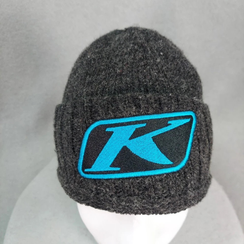 Klim Canyon Beanie Knit Hat Fleece Lined Charcoal Snowmachine Ride Ski Snowboard - Image 3 of 4