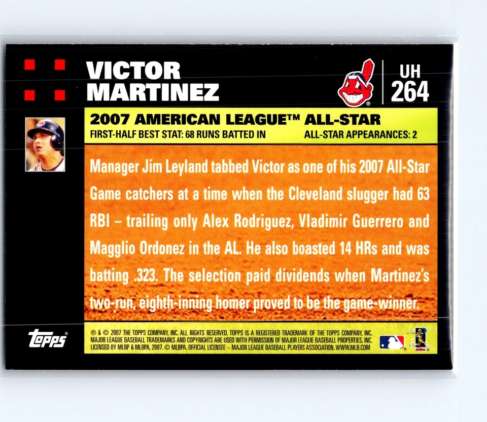 2007 Topps Updates & Highlights Victor Martinez #UH264 - Image 2 of 3