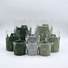 Formano Windlicht "Haus" Glas Filz Grau Grün Mint Winter Weihnachten Häuser