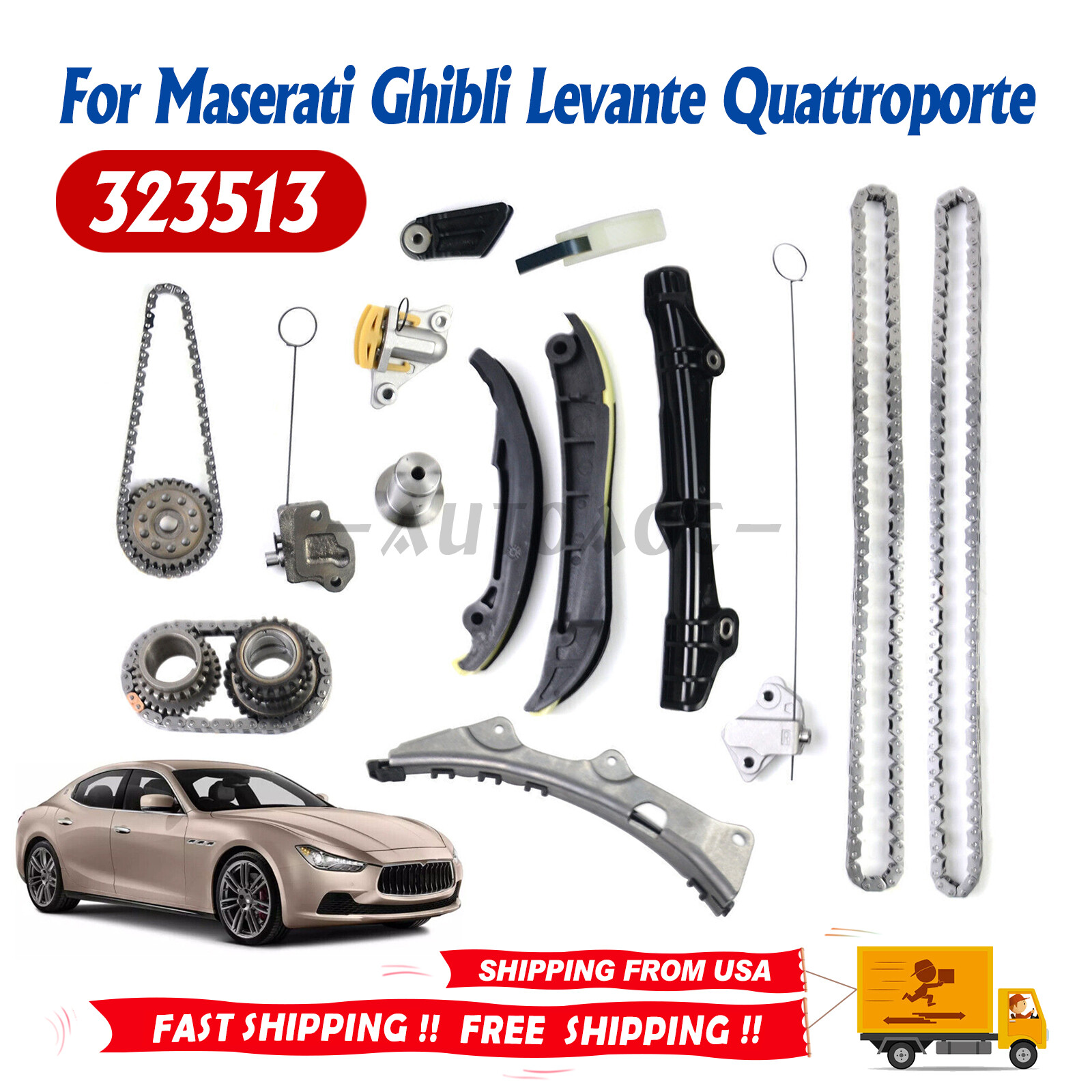 Timing Chain Kit & Sprocket For Maserati Ghibli Levante Quattroporte 3.0L V6