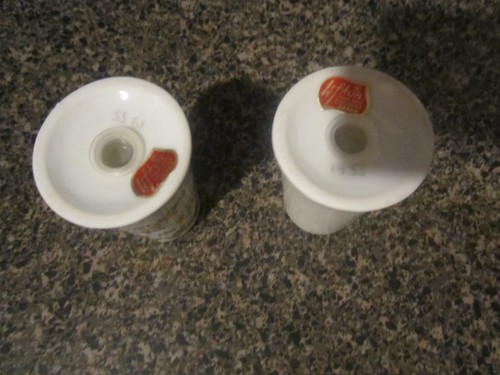 VINTAGE SALT & PEPPER SHAKERS 3" Ceramic Lefton 50th Anniversary 1955 JAPAN - Picture 7 of 8