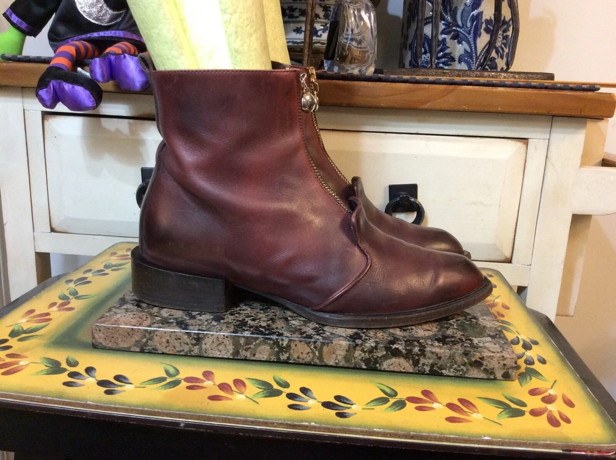 Burgundy biker shop boots