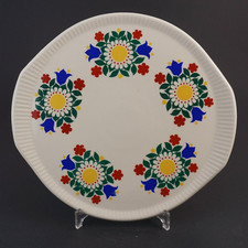 Vintage Servierplatte Tortenplatte 60er Jahre ca. 31 cm Durchmesser Floral