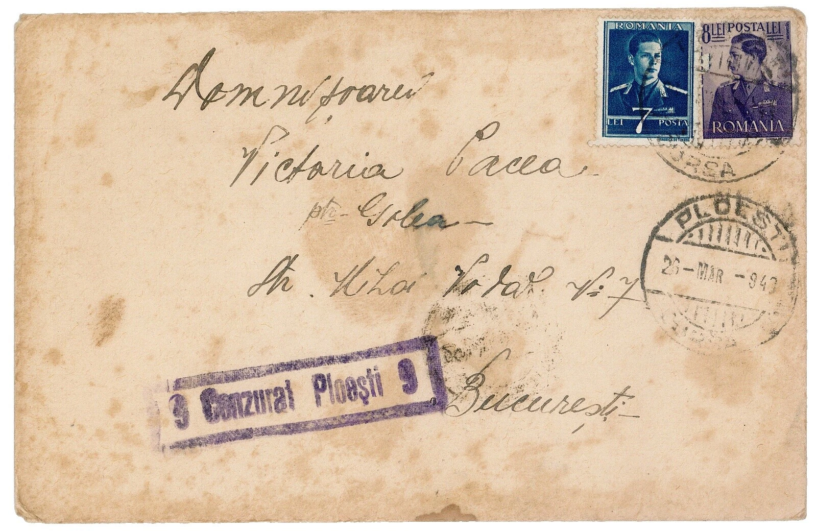 Segunda Guerra Mundial usado sellos de Rumanía