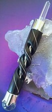 8" Solid ROSEWOOD WAND With CRYSTAL POINT AND STERLING SILVER Wrap,WOOD WAND