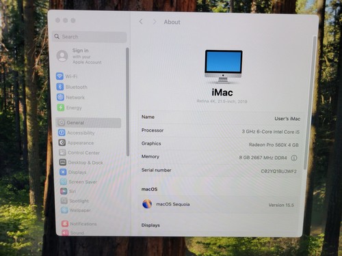 Apple iMac 21,5" début 2019 3,00 GHz Intel Core i5-8500 8 Go RAM 250 Go SSD - Photo 6/7