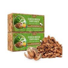 2 Pack Coco Chips Substrate for Plants- 2.2lb 100 Organic Coconut Husk Brick...