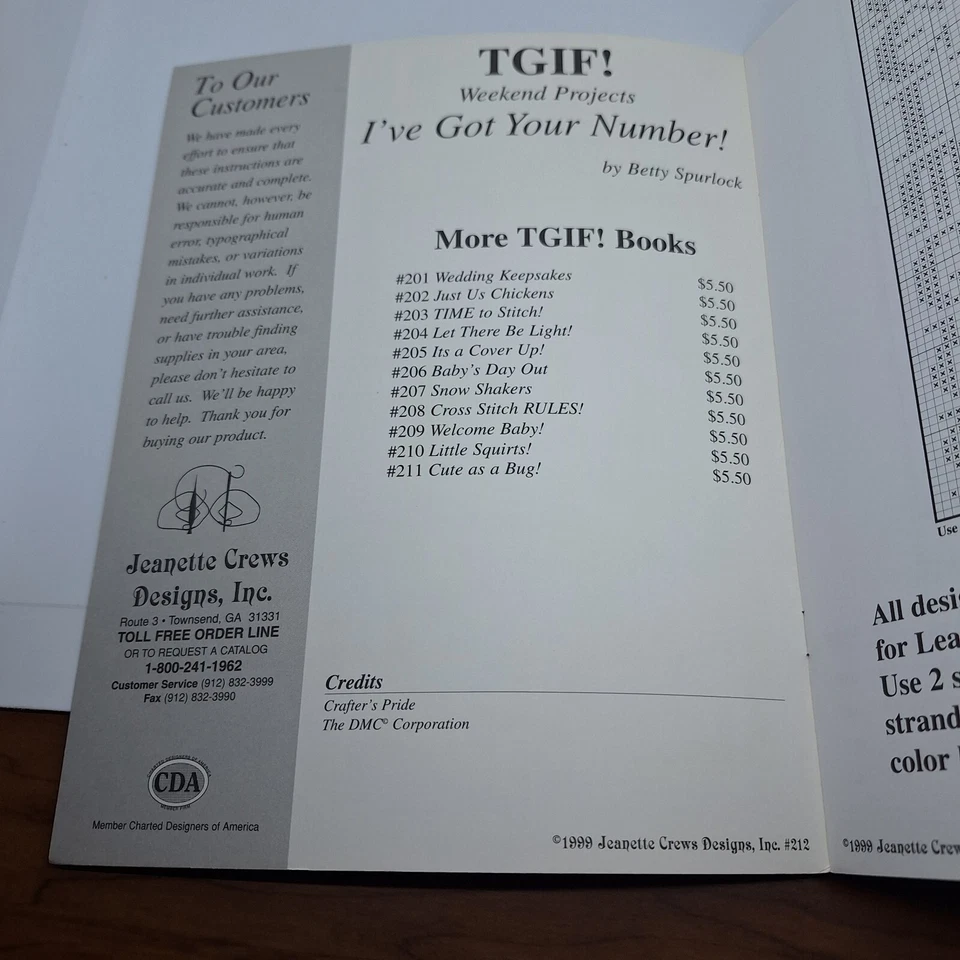 TGIF 212 I've Got Your Number! Address Book Covers Cross Stitch Jeanette Crews - Image 2 of 4