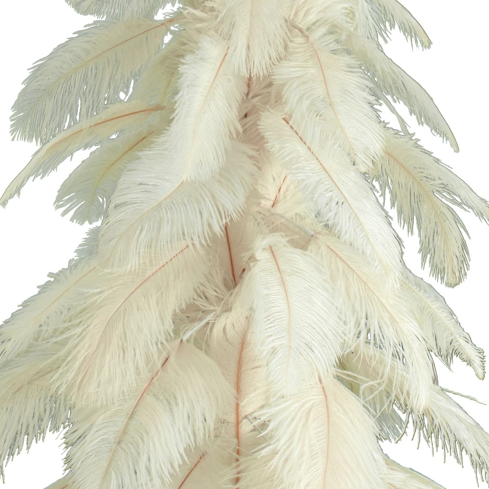 White Ostrich Feather Christmas Tree Real Bird Feather Branches Stand Included - Image 4 of 4