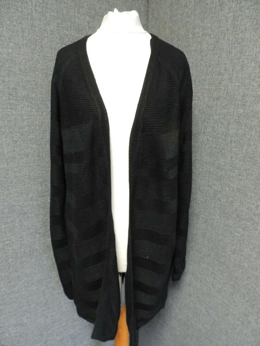 Only Caviar Long Sleeve Long Cardigan Black UK L RRP 18 LN021 RR 02
