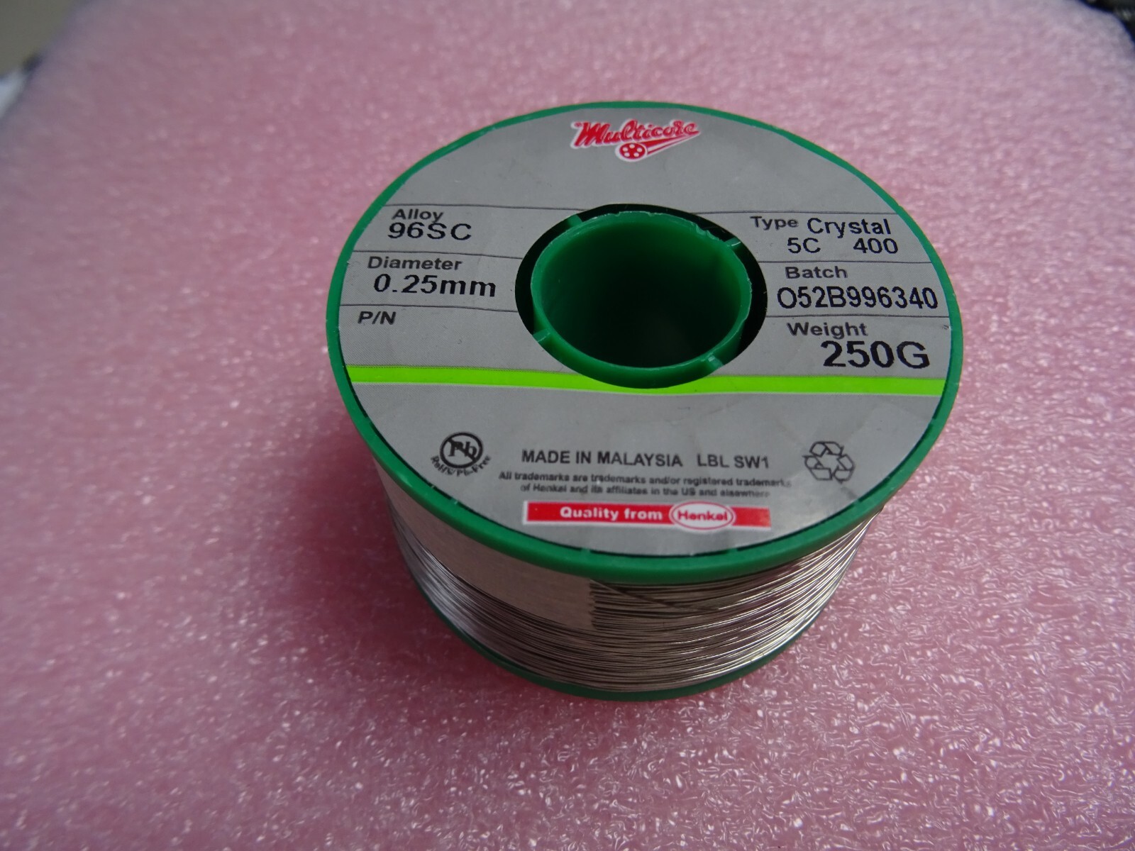 Fil de soudure étain 96SC micro-diamètre 0.25mm Multicore Crystal 5c sans résidu