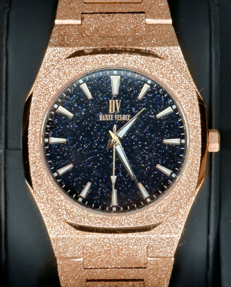 DANTE VELOCE Starlight Frosted ROSE GOLD Ice Out Icy Diamond Watch