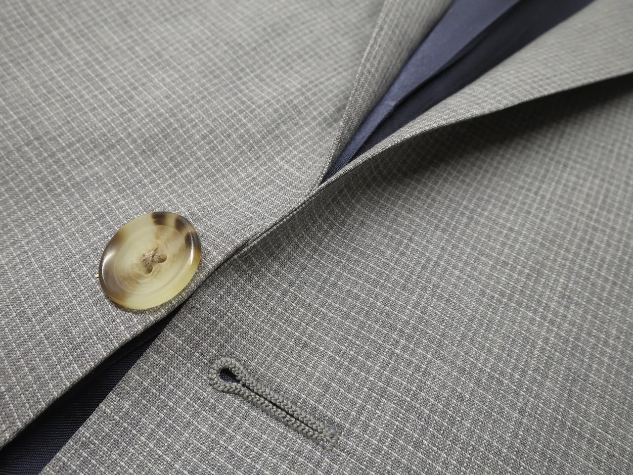 FACONNABLE gray lightweight microcheck blazer spo… - image 6