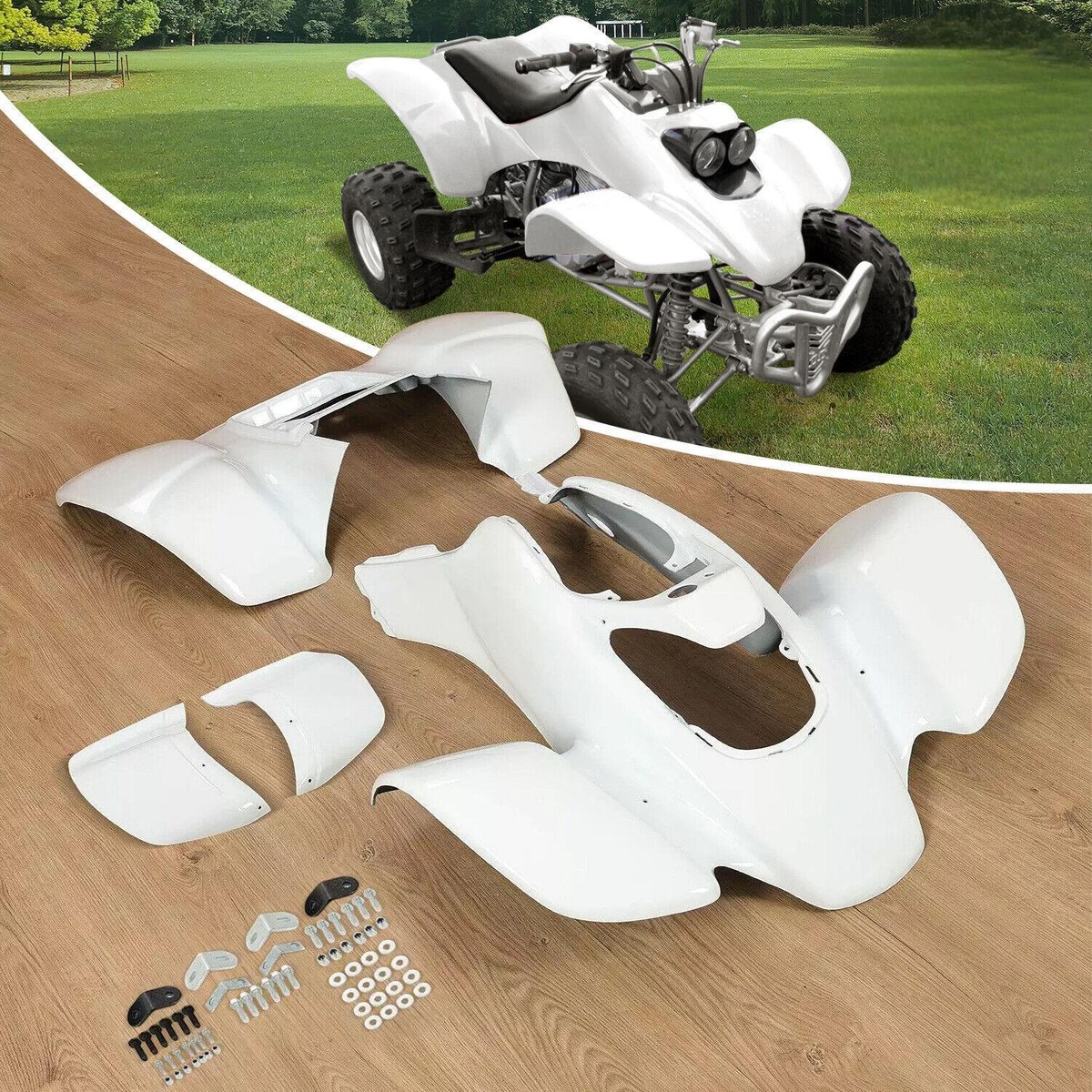 White ABS Front+Rear Fender Kit For Honda TRX 400EX TRX400EX 1999