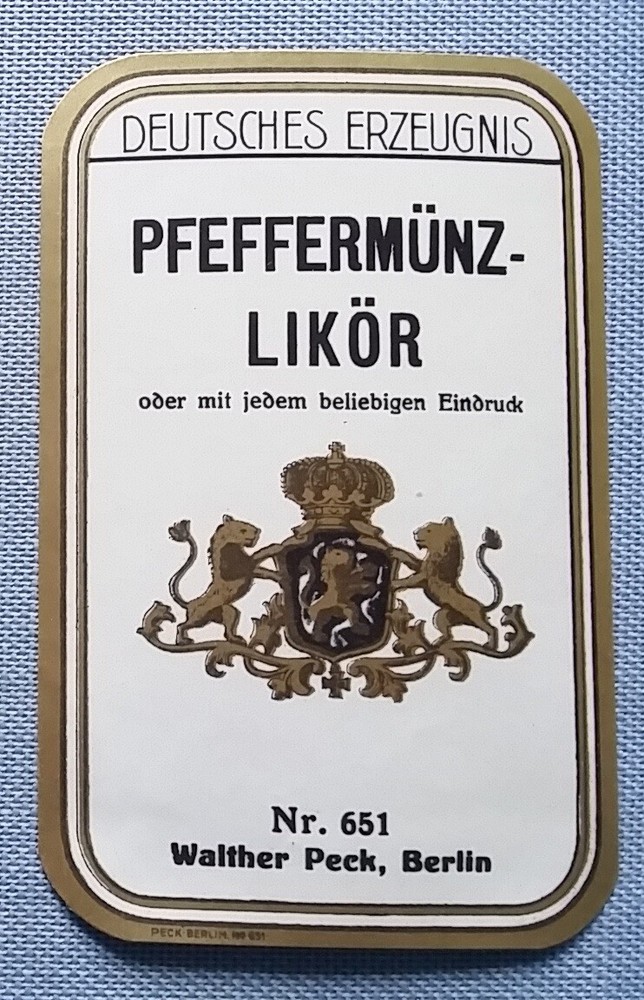 Old Wine Label Schnapps Label Sample Label Label Peppermint Liqueur