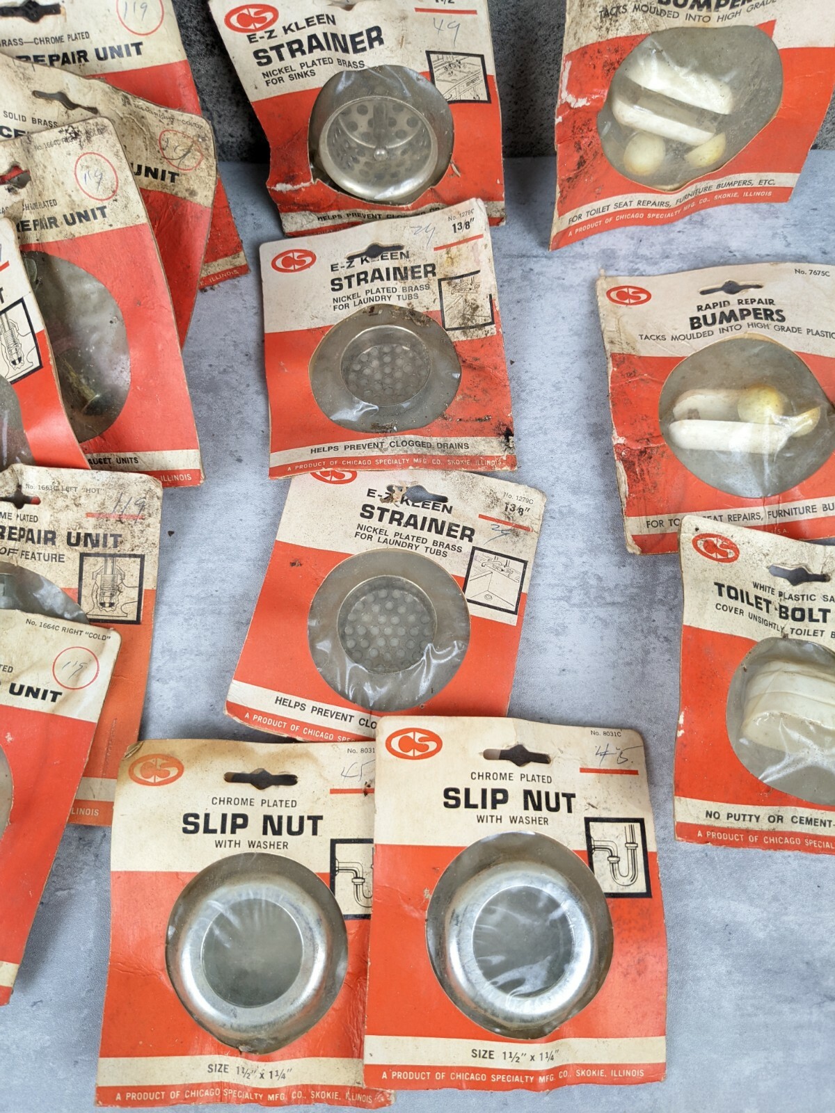 NEW NOS CS Chicago Specialty Mfg. Co. Plumbing Original Parts Pieces VTG LOT