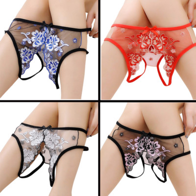 Women Briefs Panties Crothless Knickers Sexy Thong G-String Underwear Lingerie