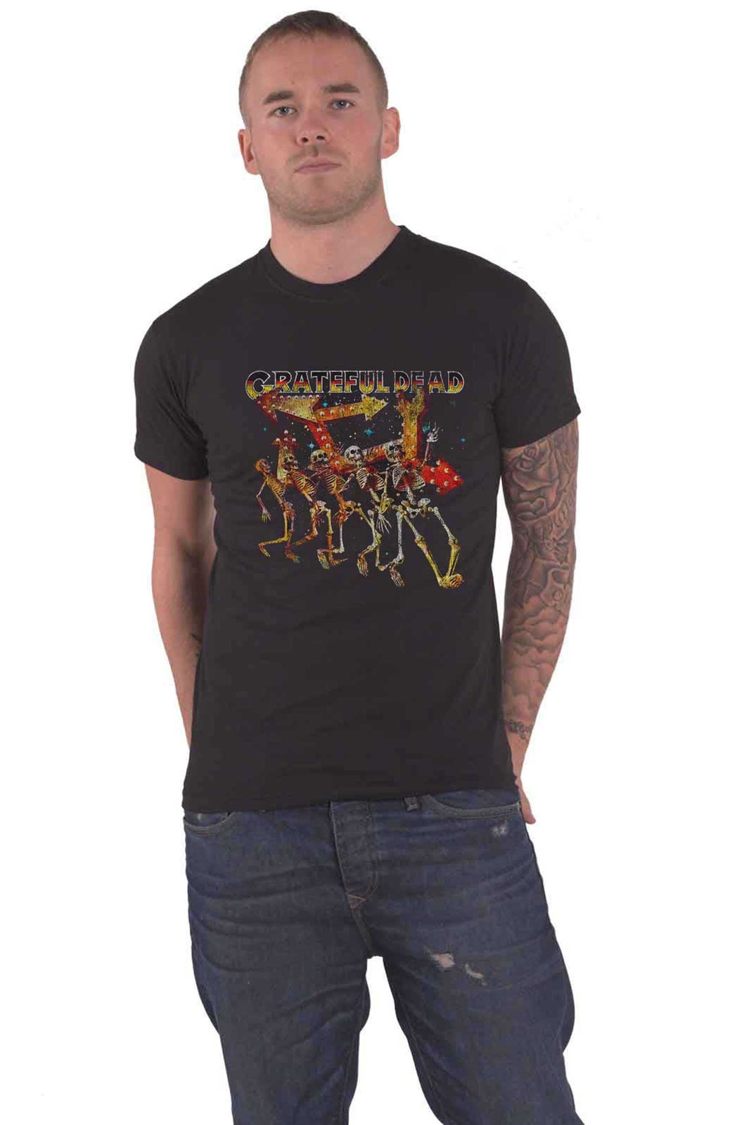 Grateful Dead Truckin Band Logo Official Unisex Black T-Shirt for Men and Women