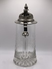 1979 Rastal Etched Glass Beer Stein, Pewter Lid, Floral Design, 17 oz (0.5l) Exc — photo 2