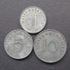 Pièce de monnaie complète en zinc guerre Allemagne 1940 - 1944 urgence WW2 (30)
