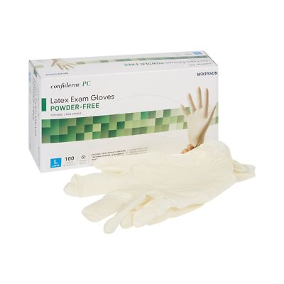 McKesson Confiderm Latex Exam Glove Standard Cuff Length LARGE 1000 per Case