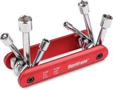 HURRICANE 6 in 1 Folding Nut Driver Set SAE, Hex Nut Driver Set, Cr-V Steel Shan