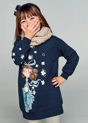 Mayoral Girls Sweatkleid Kleid mit Motiv 4933 NEU Gr. 128 / 8 Y