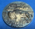 Silver JUMBO HI RELIEF LONGLINES Synphonette PLAINS BISON MEDAL, 1.2 oz Sterling