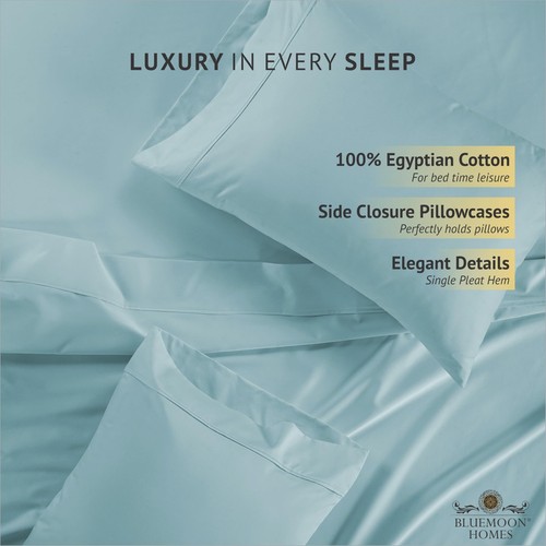 Cal King Bed Sheet Set - Super Soft 1000 Thread Count, Luxury 100 Percent Egy... - Picture 4 of 6