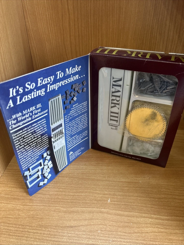 Kit de estampado cambiable Mark 3 iniciales conmutables para papel papelería 1985 de colección Foto 2 de 4