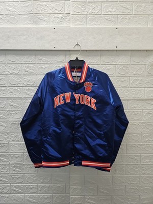 New Mitchell & Ness Kids Blue New York Knicks Lightweight Satin Full Snap Jacket