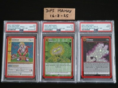 Metazoo 1st Edition Sam Sinclair PSA 10 / Growth PSA 10 / Death Beam PSA 9