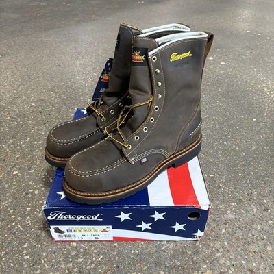Thorogood 804-3898 Brown Leather Crazy Horse Steel Moc Toe Boots Men s Size 13D