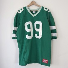 Vintage 80's Rawlings White Green Football 7 Jersey Tee Shirt - XL