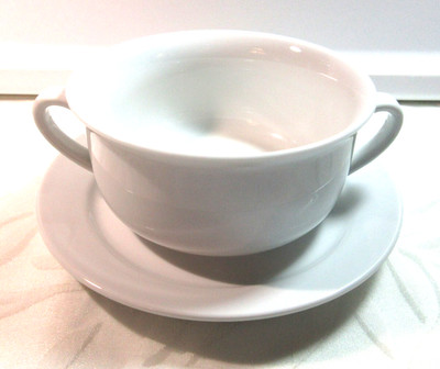 Williams Sonoma ESSENTIAL WHITE *1 Cream Soup Bowl/ Bread Plate/Saucer Set* EXC