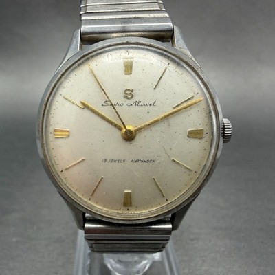 ジャンク　SEIKO MRVEL マーベル　14033 Seiko Marvel Watch Men 33mm Silver Dial Silver Tone Round Manual