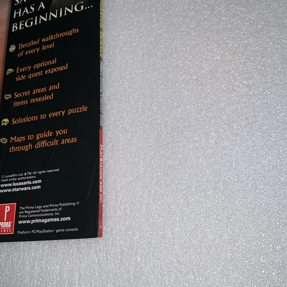 Star Wars Episode 1 Phantom Menace Official Strategy Guide holo foil variant vgc - Image 4 of 4