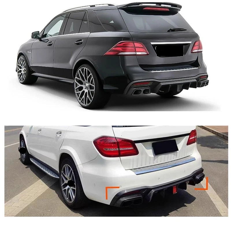 Glossy Rear Bumper Diffuser Lip Kits For Mercedes Benz GLE GLS W166 X166 2015-19 Foto 2 de 4
